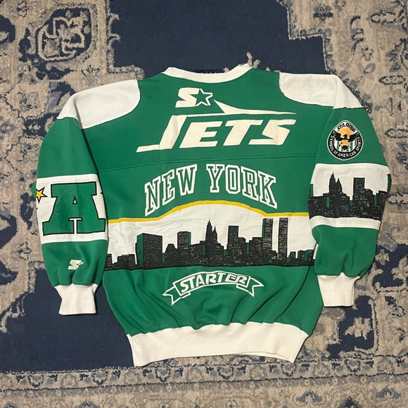 Extremely rare vintage 80’s blue tag STARTER NFL New York Jets skyline crewneck. - Picture 2 of 7